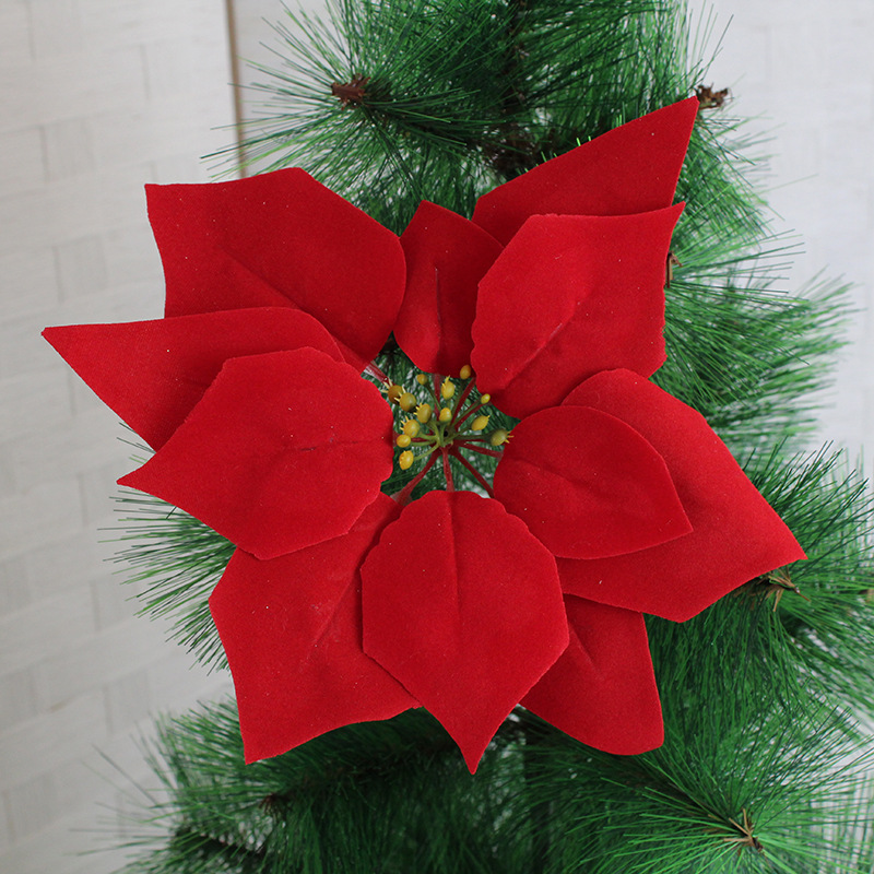 Poinsettia Christmas Artificial Flower Christmas Flower Flannel Christmas Flower Garland Decoration Yiwu Artificial Flower Factory Wholesale Poinsettia Christmas Artificial Flower Christmas Flower Flannel Christmas Flower Garland Decoration Yiwu Artificial Flower Factory Wholesale