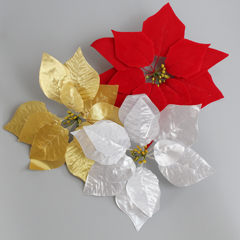 Poinsettia Christmas Artificial Flower Christmas Flower Flannel Christmas Flower Garland Decoration Yiwu Artificial Flower Factory Wholesale Poinsettia Christmas Artificial Flower Christmas Flower Flannel Christmas Flower Garland Decoration Yiwu Artificial Flower Factory Wholesale