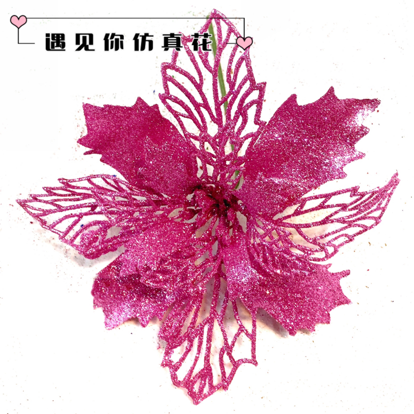 Hollow Gold Powder Christmas Flower Christmas Garland Rattan DIY Decoration Christmas Flower Christmas Tree Accessories Pendant Hollow Gold Powder Christmas Flower Christmas Garland Rattan DIY Decoration Christmas Flower Christmas Tree Accessories Pendant