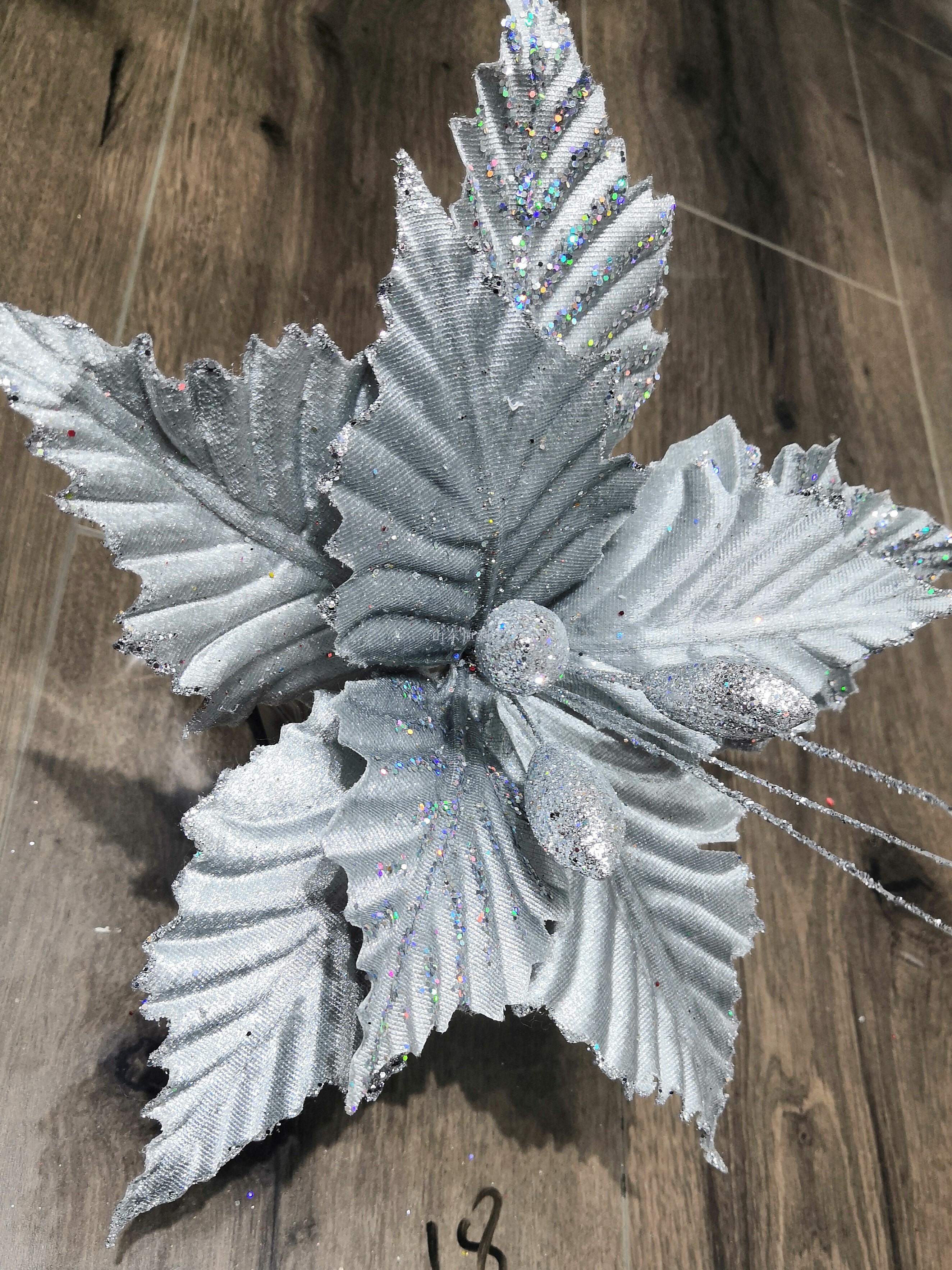 Christmas flower Christmas accessories gold pink flower Poinsettia Christmas tree accessories Christmas flower Christmas accessories gold pink flower Poinsettia Christmas tree accessories