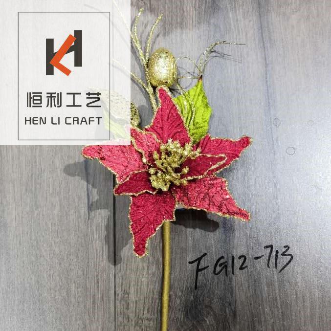 Christmas flower Christmas tree pendant gold and pink flower Christmas supplies Christmas flower Christmas tree pendant gold and pink flower Christmas supplies