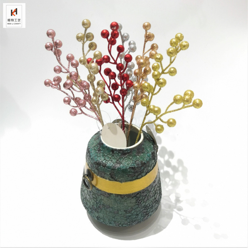 Christmas Fruit Golden Pink Fruit Fork Christmas Flower Christmas Tree Accessories Christmas Fruit