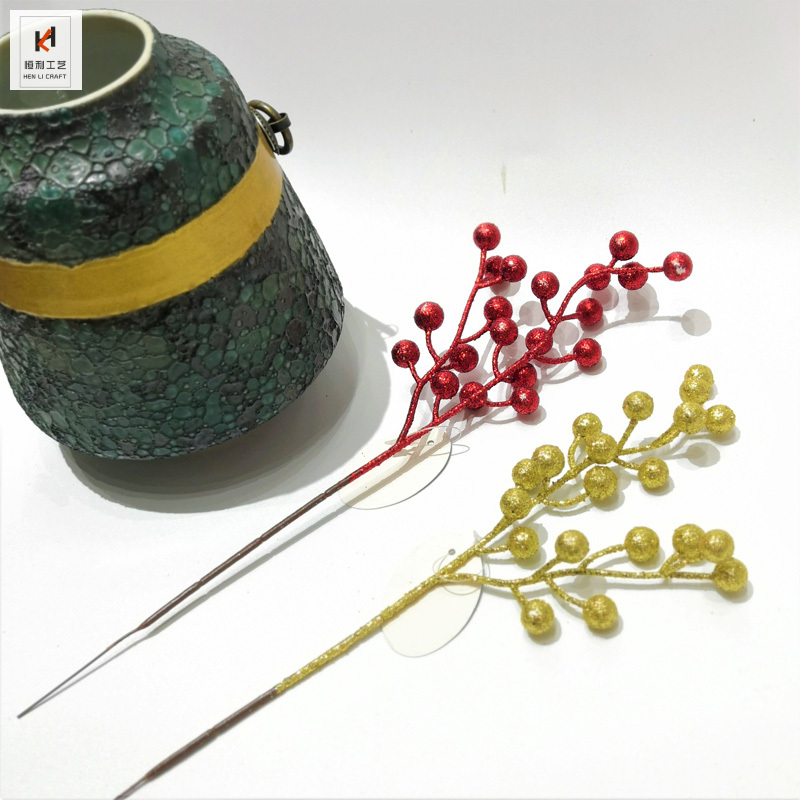 Christmas Fruit Golden Pink Fruit Fork Christmas Flower Christmas Tree Accessories Christmas Fruit