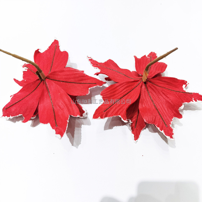Red Christmas flower wreath of Christmas tree cane Christmas holiday decorations such as flowers