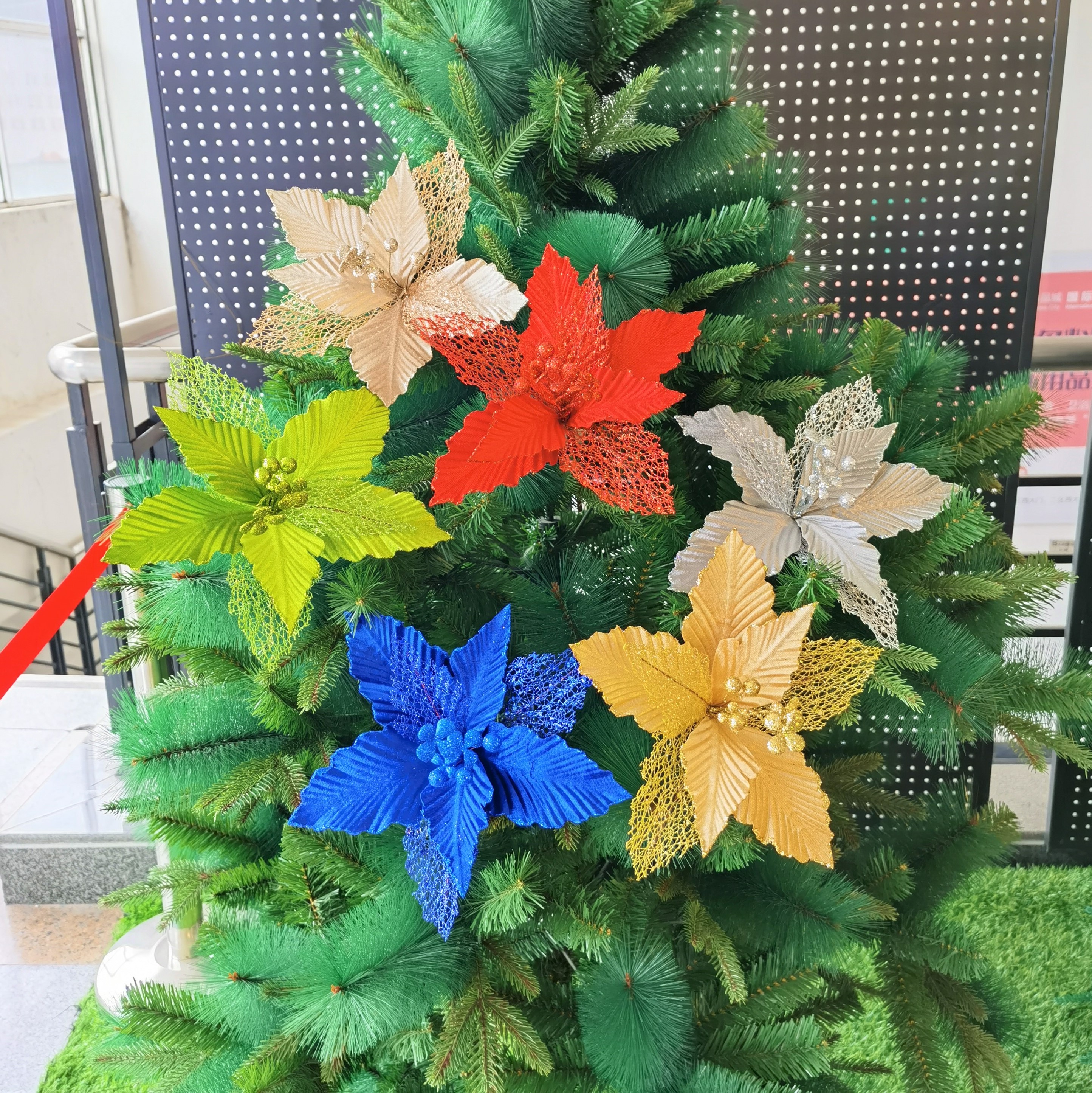 Christmas Decorative Ornaments DIY Gold Powder Christmas Flower Christmas Tree Garland Accessories Decorations Christmas Decorative Ornaments DIY Gold Powder Christmas Flower Christmas Tree Garland Accessories Decorations