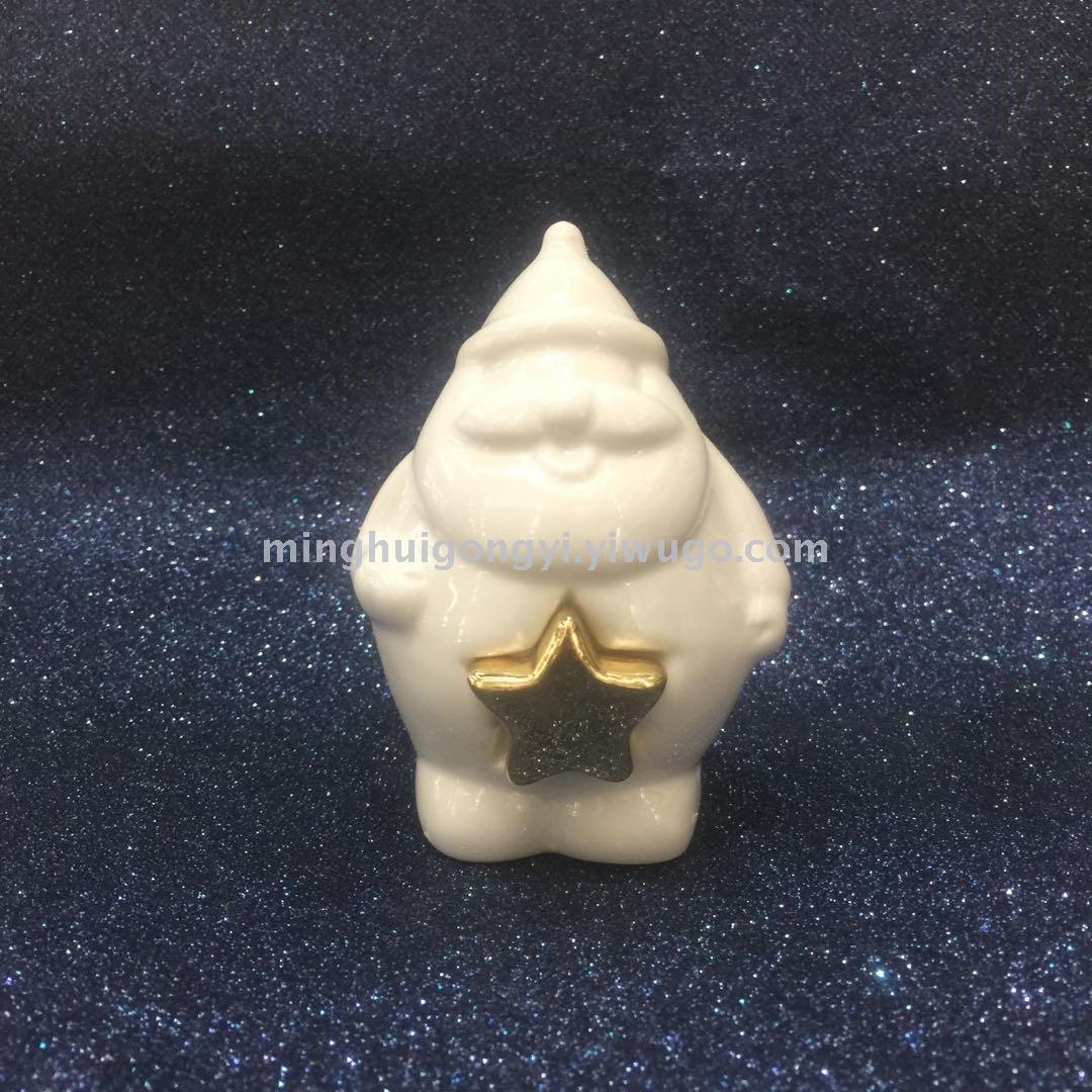 We supply many kinds of Christmas decorations with white porcelain Santa Claus toy car