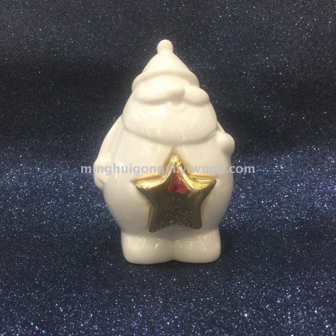 We supply many kinds of Christmas decorations with white porcelain Santa Claus toy car