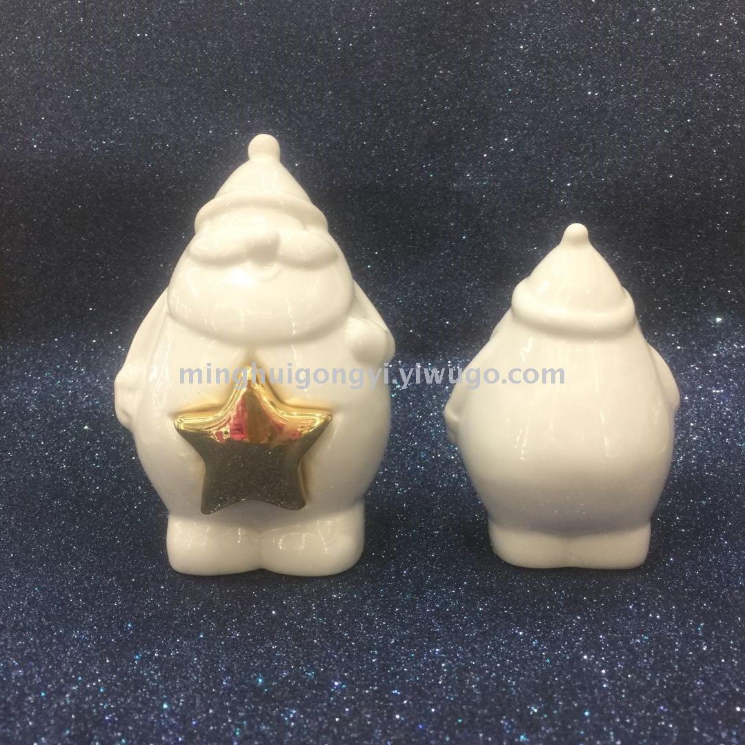 We supply many kinds of Christmas decorations with white porcelain Santa Claus toy car
