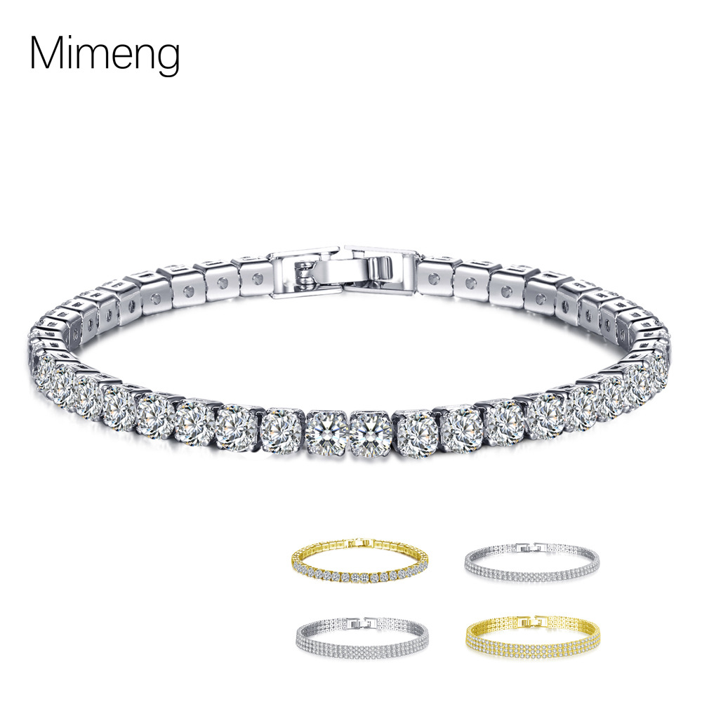 Cross-Border Ornament Row 2 Three-Row Full Diamond Zircon Bracelet Fashion Fashion Women&#039;s Bracelet Gift Christmas
