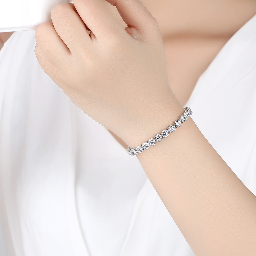 Cross-Border Ornament Row 2 Three-Row Full Diamond Zircon Bracelet Fashion Fashion Women&#039;s Bracelet Gift Christmas