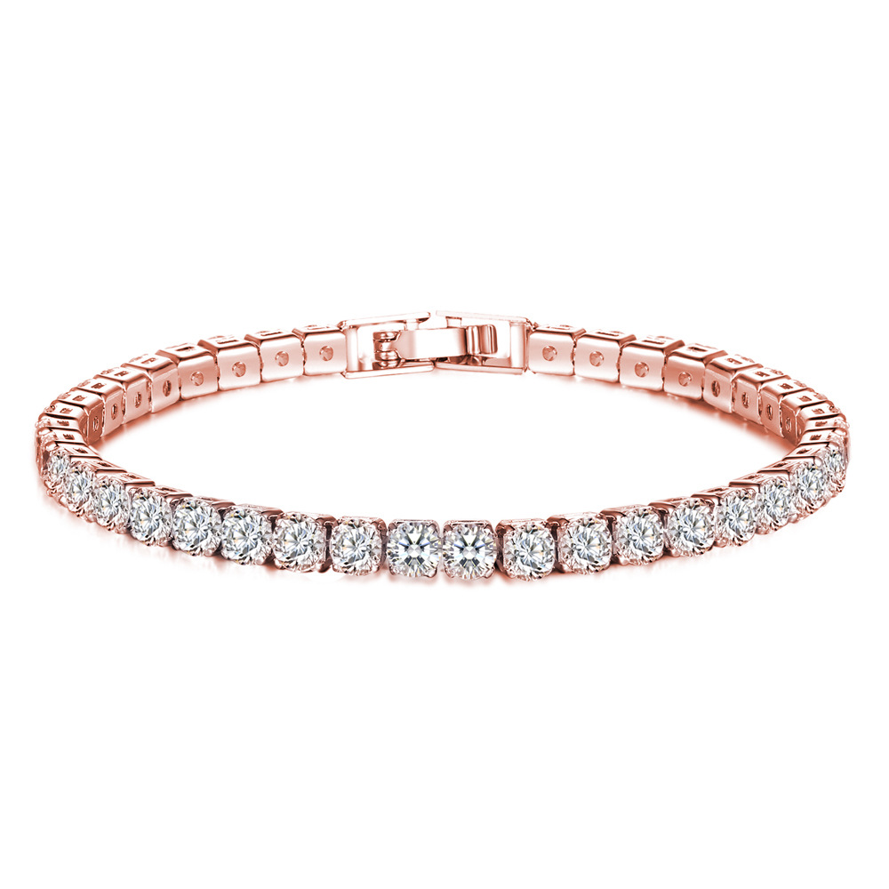 Cross-Border Ornament Row 2 Three-Row Full Diamond Zircon Bracelet Fashion Fashion Women's Bracelet Gift Christmas