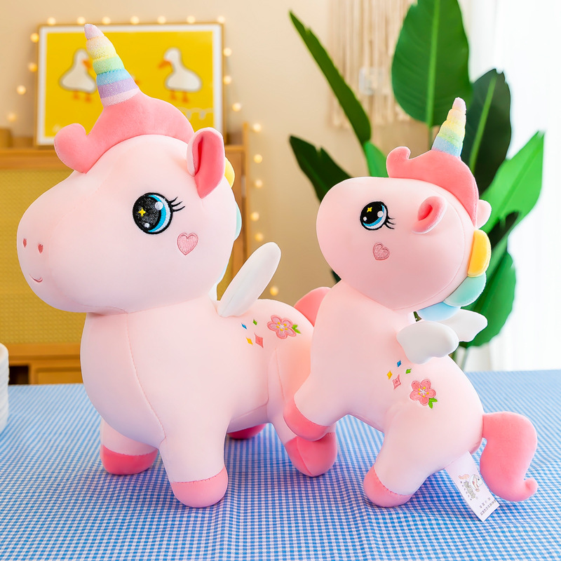 Rainbow Horse Unicorn Plush Toy Doll Christmas Children&#039;s Gift Comfort Ragdoll Doll Color Pony
