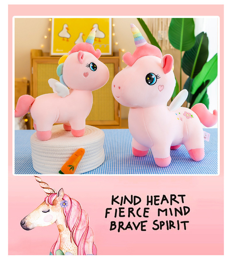 Rainbow Horse Unicorn Plush Toy Doll Christmas Children's Gift Comfort Ragdoll Doll Color Pony
