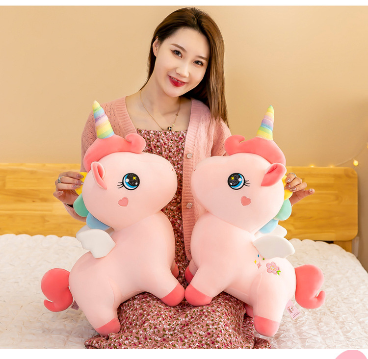 Rainbow Horse Unicorn Plush Toy Doll Christmas Children's Gift Comfort Ragdoll Doll Color Pony