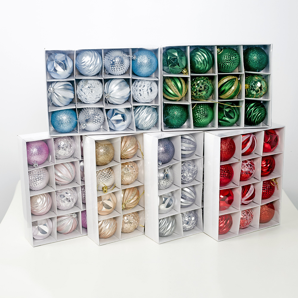Christmas ball  Pendant Christmas Supplies Gift Decoration Colorful Ball 6 CM12 Boxed PVC Christmas Display Ball