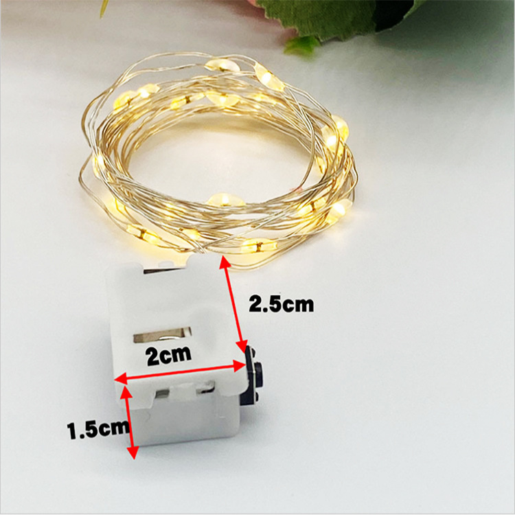 Led Copper Wire Decorative String Lights Button Battery Box Light Flower Cake Gift Box Light christmas lights