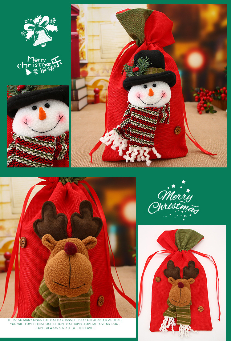 Christmas Supplies Santa Claus Gift bag holiday Christmas children's candy bag Gift bag Christmas Supplies Santa Claus Gift bag holiday Christmas children's candy bag Gift bag