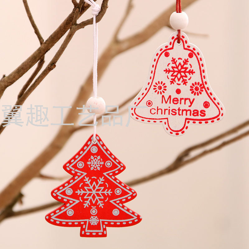 Wooden Christmas Small Pendant Christmas Tree Pendant Christmas Small Gift Wooden Box Exquisite Small Pendant Painted