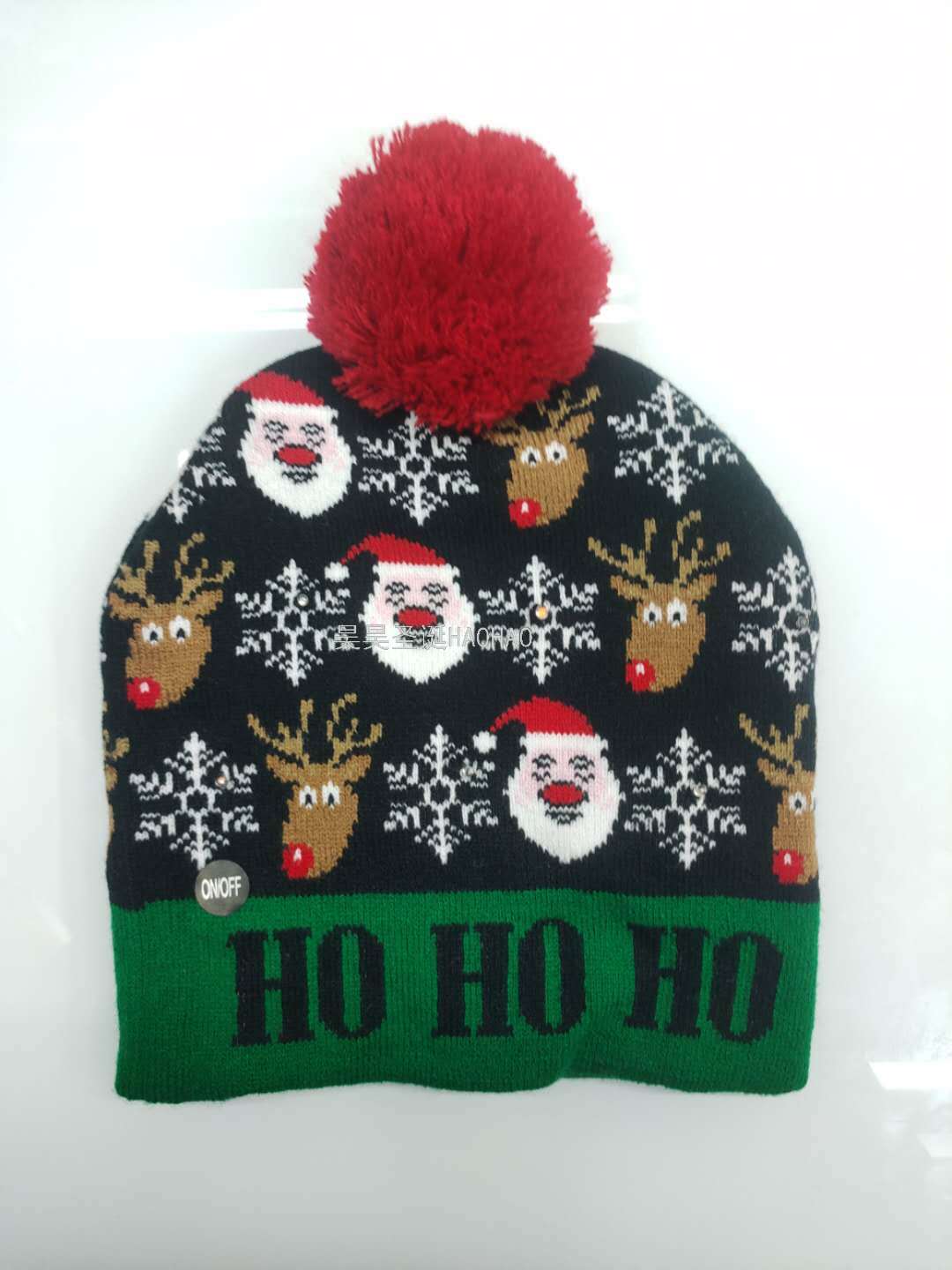 Wool Christmas Hat Adult and Children Knitted Christmas Hat Christmas Hat Colorful Luminous Knitted Hat High-End Elderly Christmas Hat