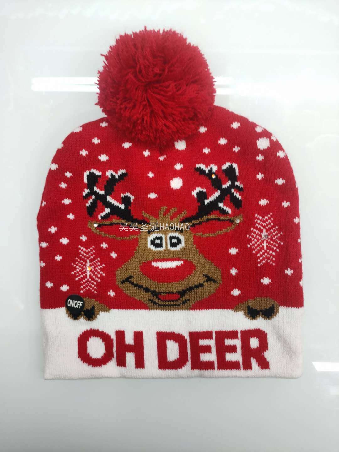 Wool Christmas Hat Adult and Children Knitted Christmas Hat Christmas Hat Colorful Luminous Knitted Hat High-End Elderly Christmas Hat