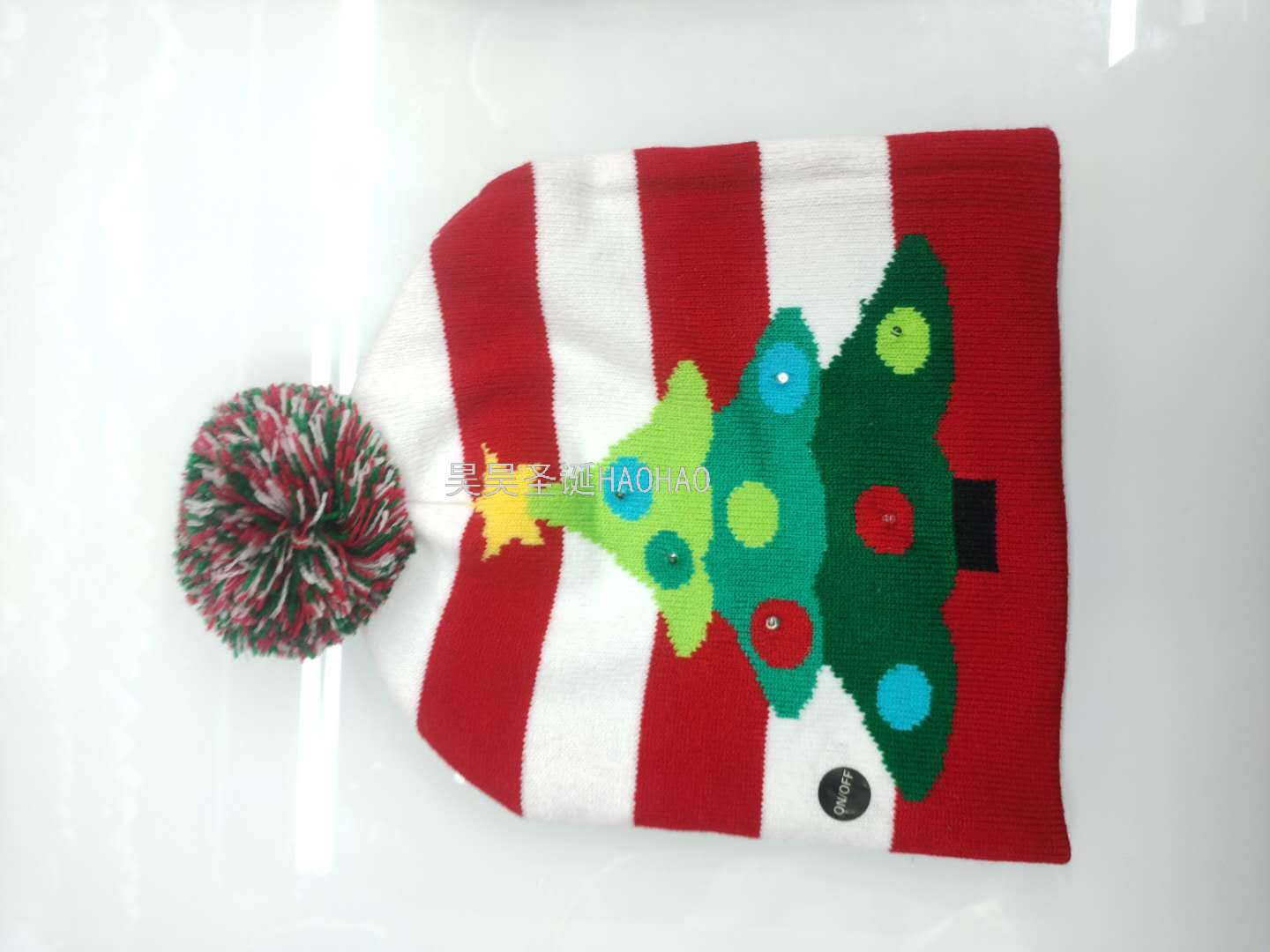 Wool Christmas Hat Adult and Children Knitted Christmas Hat Christmas Hat Colorful Luminous Knitted Hat High-End Elderly Christmas Hat
