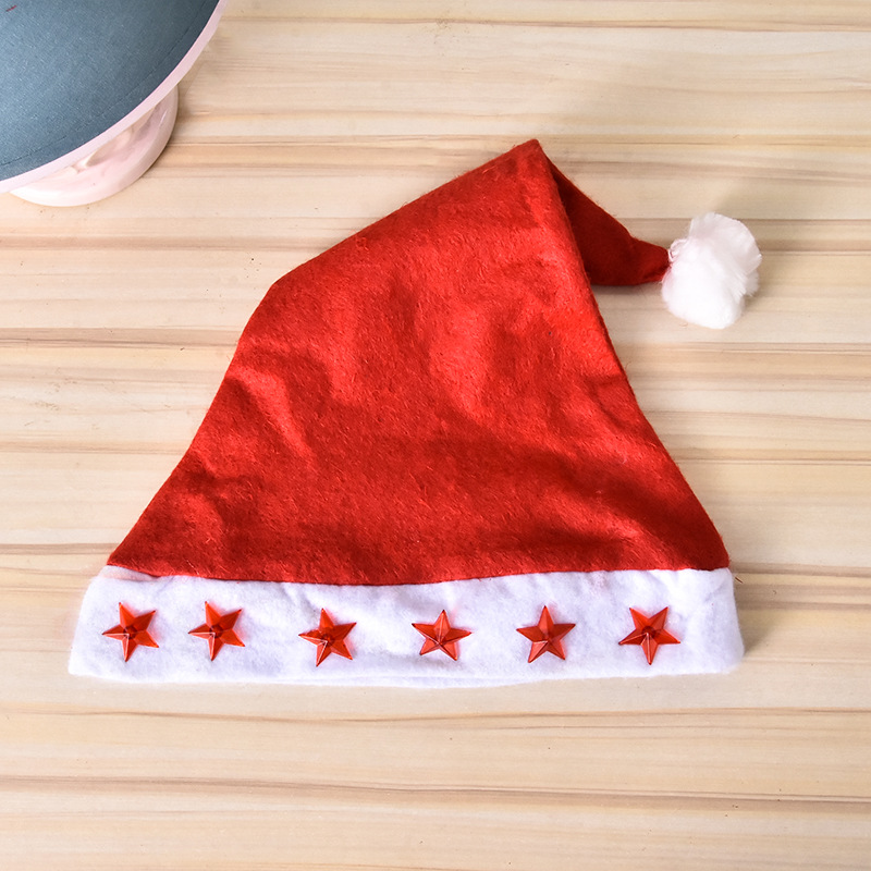 With Light Five-Pointed Star Flash Christmas Hat Christmas Hat for the Elderly Christmas Hat Christmas Decoration Luminous Christmas Hat Adult