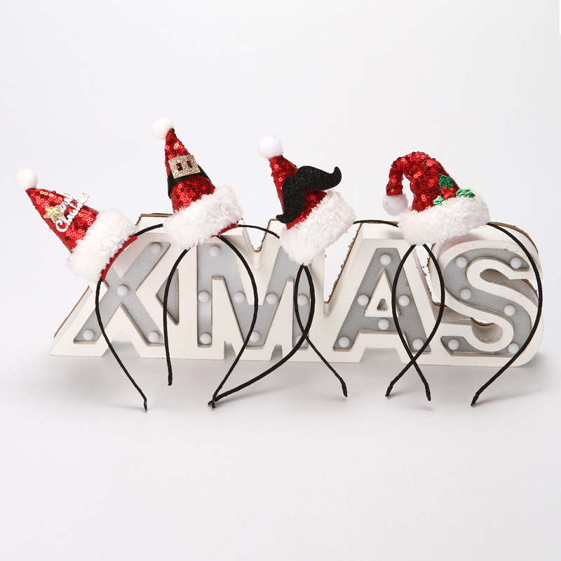 Christmas Headband/Hairpin Creative Party Headdress Christmas Hat Sequins Cute Cartoon Headwear Wholesale Christmas Headband/Hairpin Creative Party Headdress Christmas Hat Sequins Cute Cartoon Headwear Wholesale