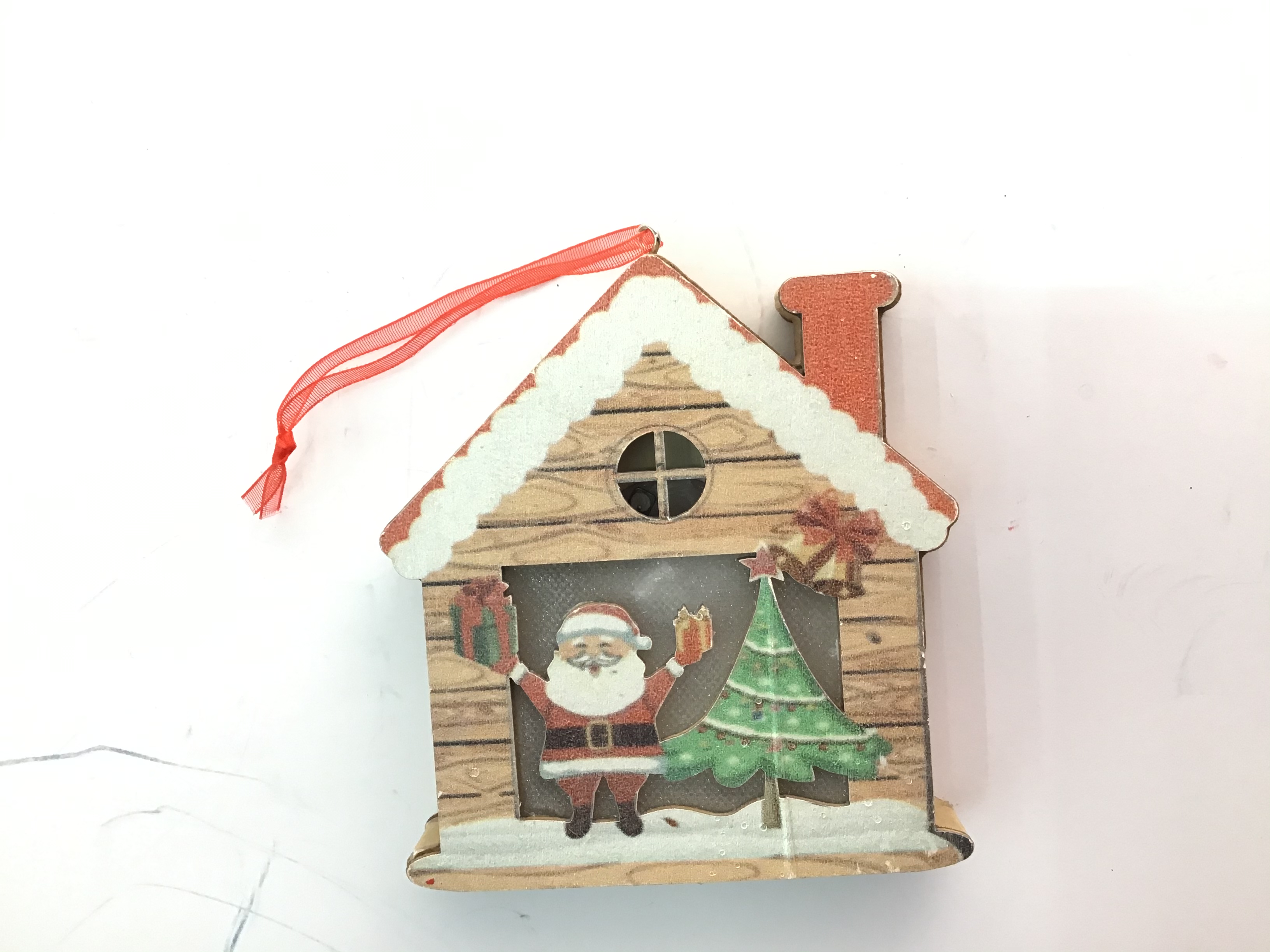 Christmas decorations wood lights with lights round Christmas tree bells hearts elk snowman old man scene pendant Christmas decorations wood lights with lights round Christmas tree bells hearts elk snowman old man scene pendant