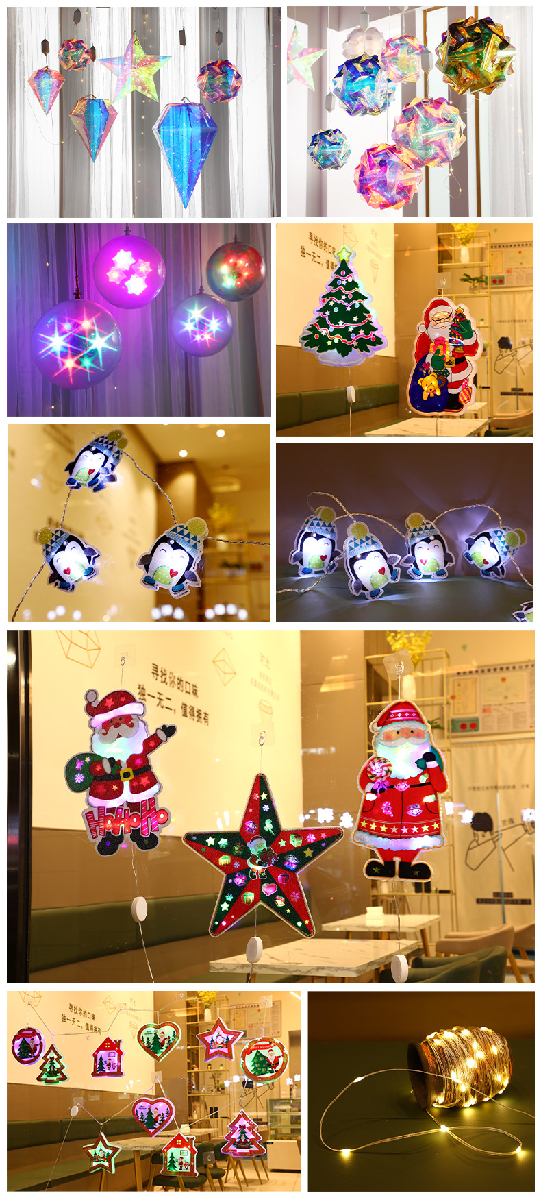 Christmas tree lights  Festival Decorative String Lights Colorful Lights Wholesale Led Sucker Christmas Lights