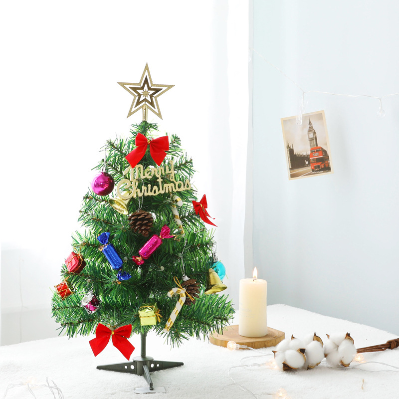Tree Package with Lights Christmas Decorations Arrangement Desktop 50cm Mini Christmas Tree CrossBorder Whole Supplies