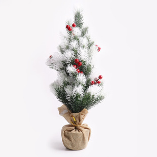 Mini Christmas Tree Desktop with Lights 50cm Golden Red Christmas Tree Package Christmas Tree Tree