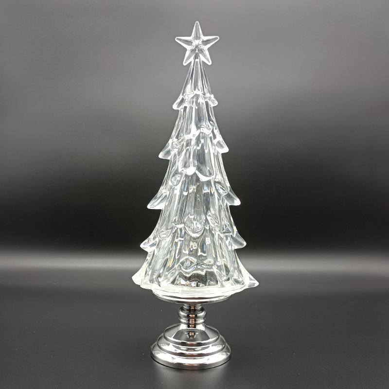 Glowing White Christmas Tree Mini Desktop Christmas Tree Toy Seven-Color Tape Lights Led Snowflake Factory