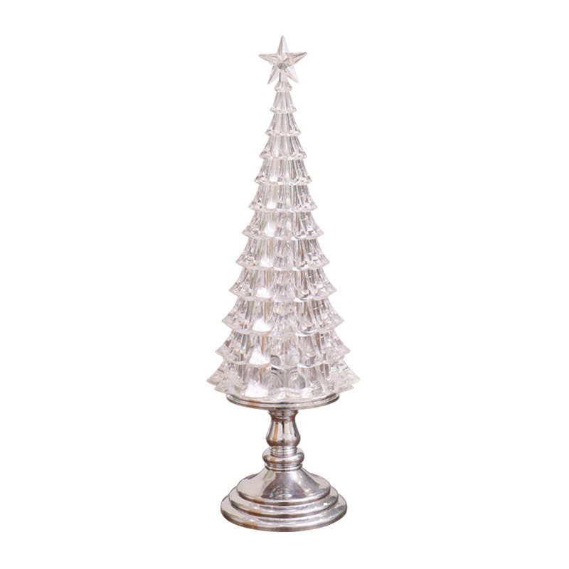 Glowing White Christmas Tree Mini Desktop Christmas Tree Toy Seven-Color Tape Lights Led Snowflake Factory