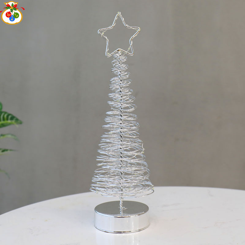 RT-803 Light Included Iron Wire Tree Gold and Silver Christmas Tree Christmas Decorations Ambience Light LED Lights Christmas Ornaments