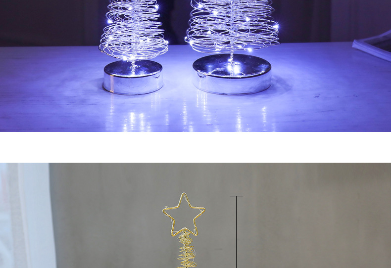 RT-803 Light Included Iron Wire Tree Gold and Silver Christmas Tree Christmas Decorations Ambience Light LED Lights Christmas Ornaments