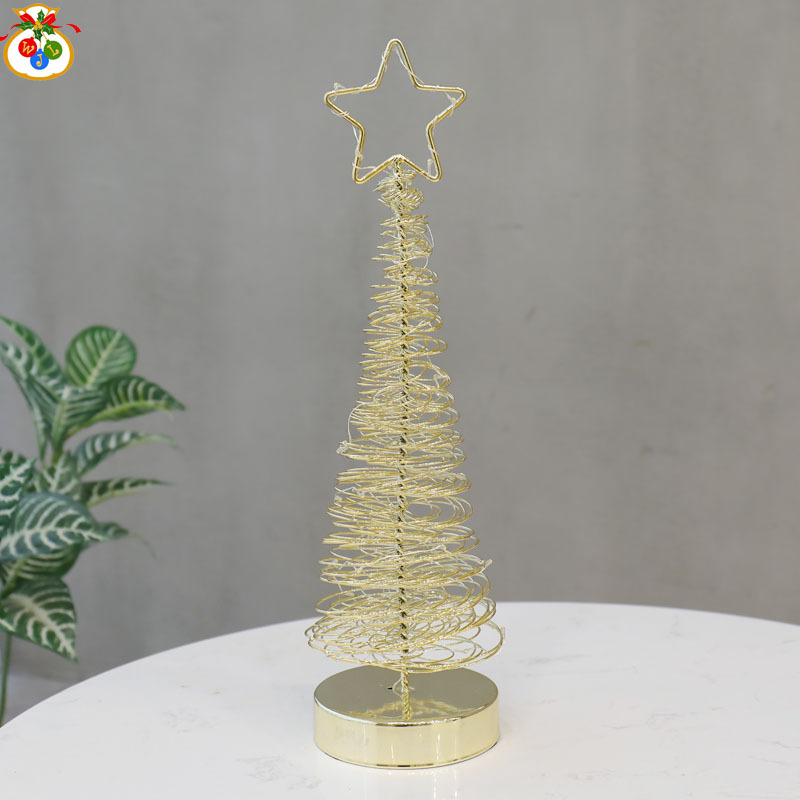 RT-803 Light Included Iron Wire Tree Gold and Silver Christmas Tree Christmas Decorations Ambience Light LED Lights Christmas Ornaments