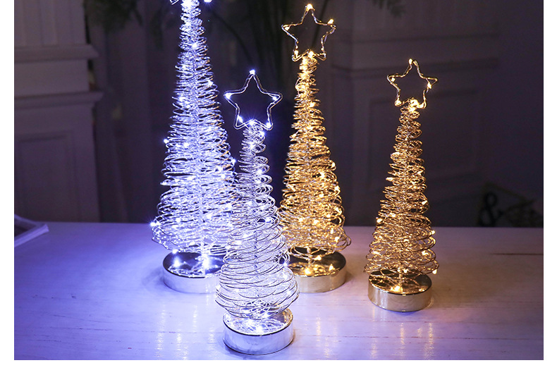 RT-803 Light Included Iron Wire Tree Gold and Silver Christmas Tree Christmas Decorations Ambience Light LED Lights Christmas Ornaments