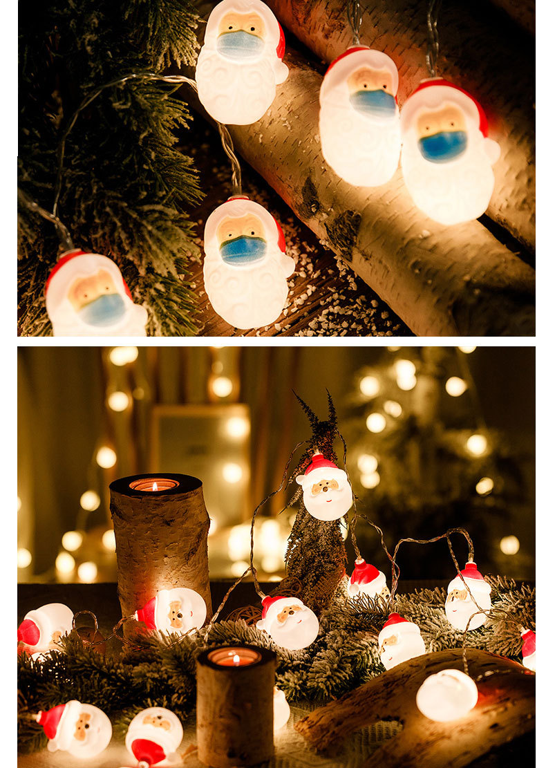 Christmas tree lights  Hat Santa Claus String Christmas Tree Snowman Head Battery Box String Lights Colored Lights