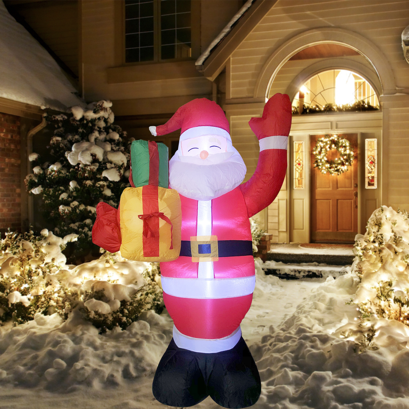 Christmas Inflatable LED Luminous Inflatable Christmas Tree Snowman Old Man Gift Pack Decoration Christmas Courtyard Decorative Lights