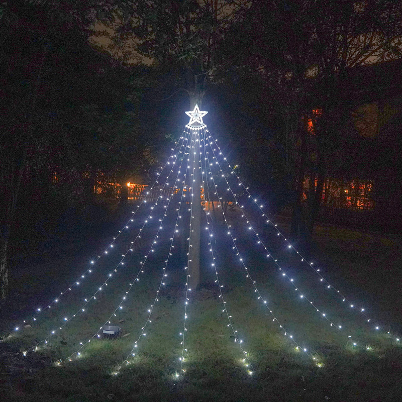 Christmas tree lights Light Christmas Hanging Tree Meteor Light Outdoor Courtyard Decoration Remote Control Solar Light Christmas tree lights Light Christmas Hanging Tree Meteor Light Outdoor Courtyard Decoration Remote Control Solar Light