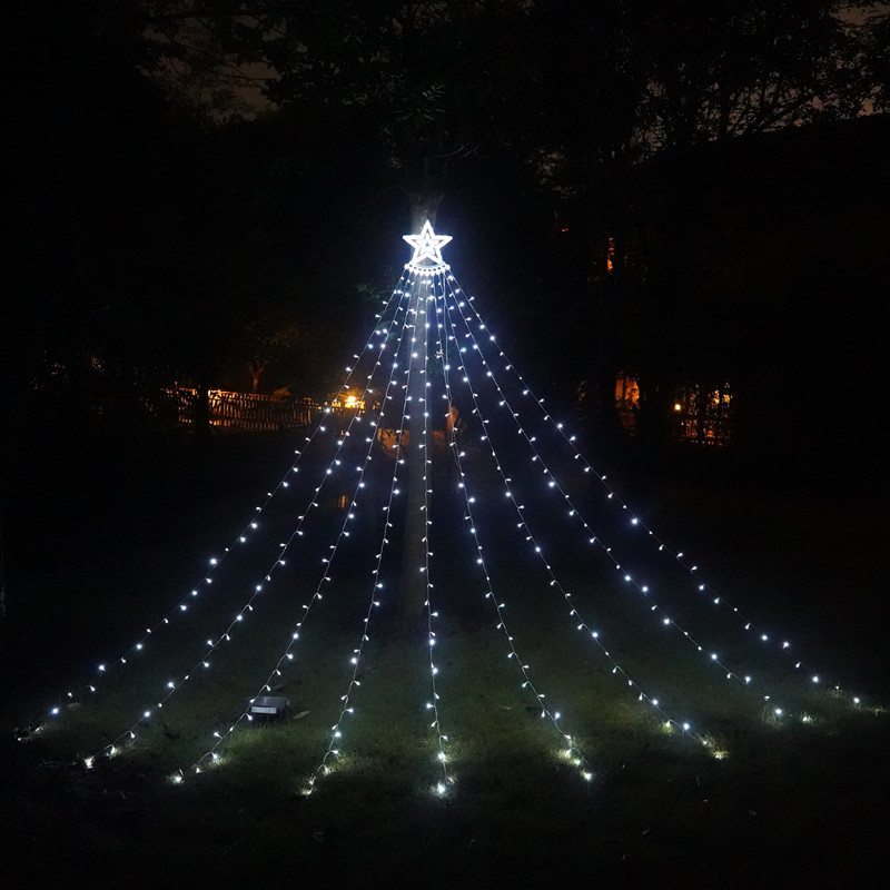 Christmas tree lights Light Christmas Hanging Tree Meteor Light Outdoor Courtyard Decoration Remote Control Solar Light Christmas tree lights Light Christmas Hanging Tree Meteor Light Outdoor Courtyard Decoration Remote Control Solar Light
