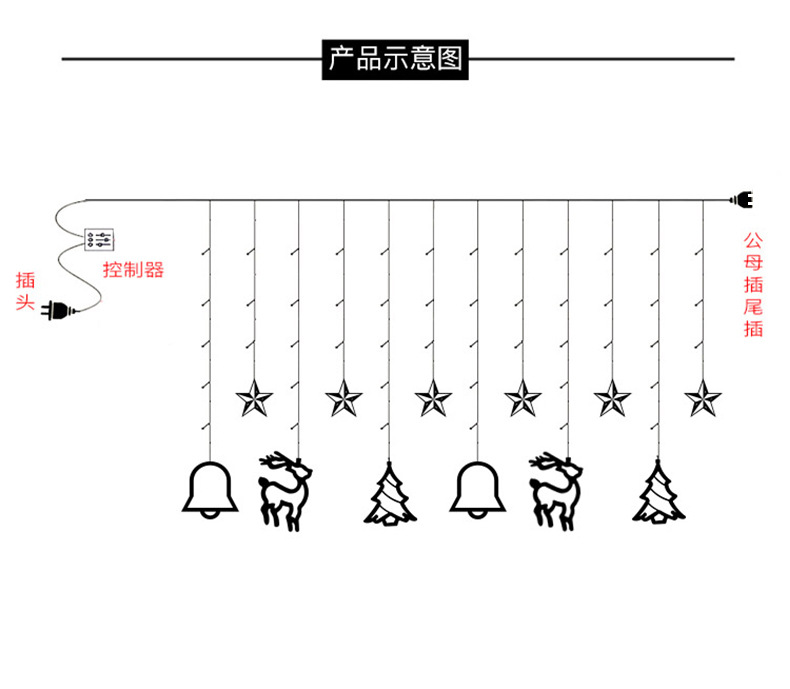 LED Curtain Light Christmas Holiday Room Ornamental Festoon Lamp Creative Deer Christmas tree lights LED Curtain Light Christmas Holiday Room Ornamental Festoon Lamp Creative Deer Christmas tree lights