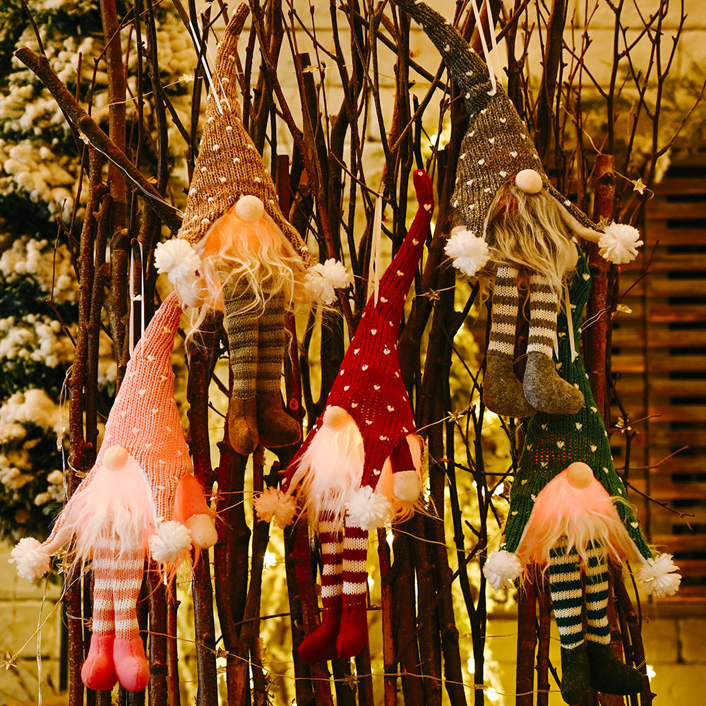 Christmas Tree old man with lights Hanging Leg Pendant Creative New faceless doll Hanging Ornaments Christmas Ornaments