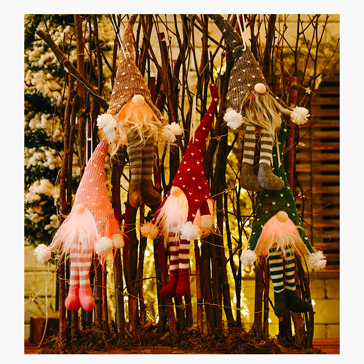 Christmas Tree old man with lights Hanging Leg Pendant Creative New faceless doll Hanging Ornaments Christmas Ornaments