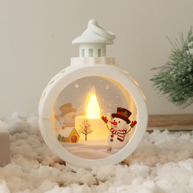 Christmas tree lights round Christmas Hanging Lamp Portable Cross-Border New Arrival Retro Window Decoration