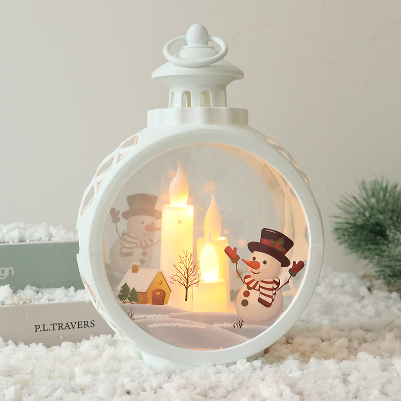 Christmas tree lights round Christmas Hanging Lamp Portable Cross-Border New Arrival Retro Window Decoration