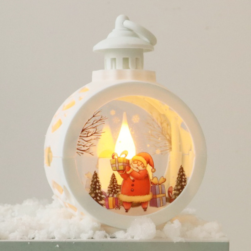 Christmas tree lights round Christmas Hanging Lamp Portable Cross-Border New Arrival Retro Window Decoration
