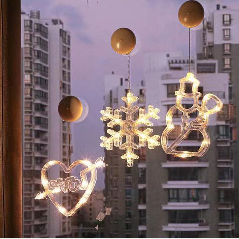 LED Christmas Decorative Lights Christmas Sucker Lamp Snowman Christmas Tree Bell Room Christmas tree lights