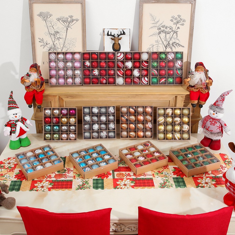 Christmas Tree Popular Pendant Christmas Supplies Gift Decoration Colorful Ball 6 CM16 Boxed PVC Christmas Display Ball