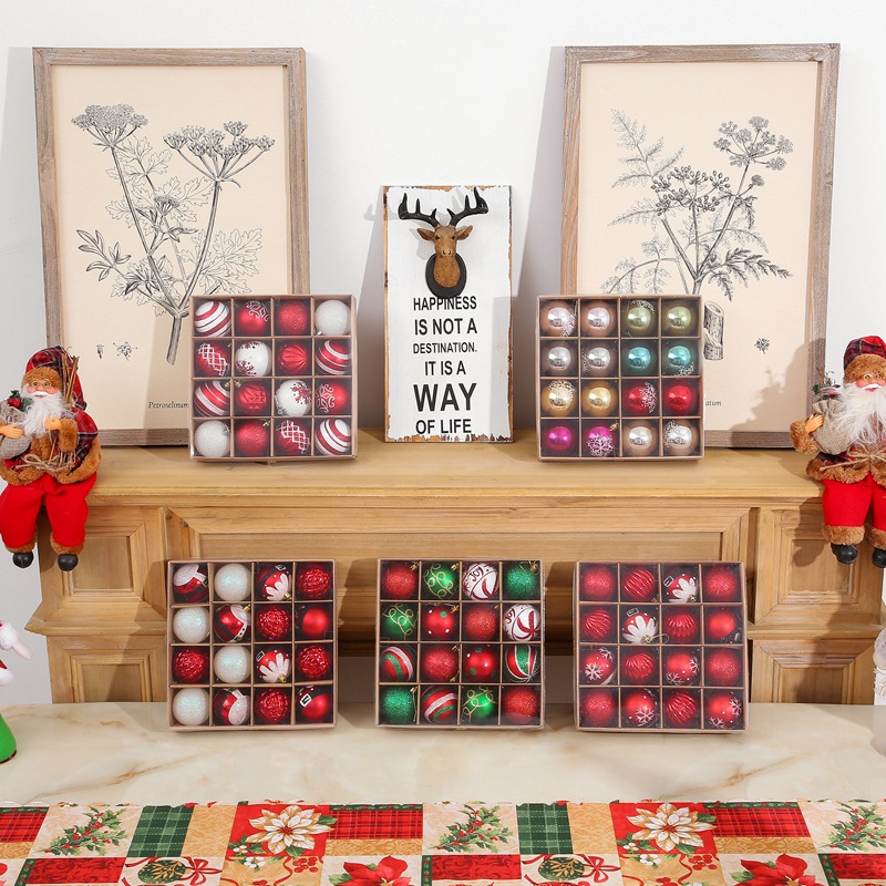 Christmas Tree Popular Pendant Christmas Supplies Gift Decoration Colorful Ball 6 CM16 Boxed PVC Christmas Display Ball